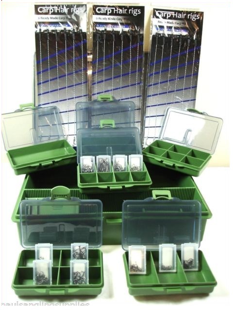 Fishing Tackle Bit Box System 200 items included swivels hooks rigs clips etc