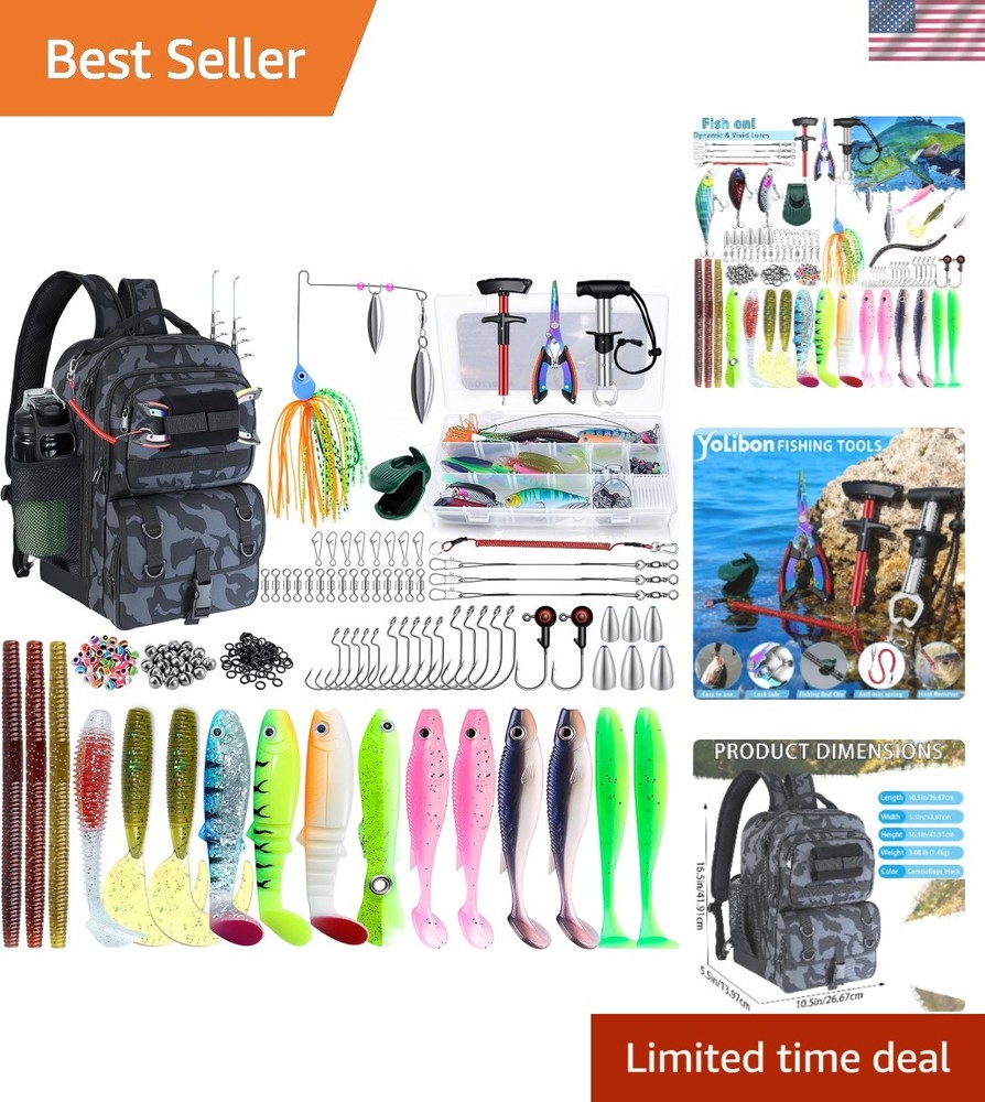 Ergonomic Fishing Backpack – Waterproof Gear with Tackle Trays & Pliers Holder