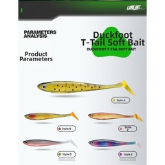 T-tail Soft Bait Realistic Design T-tail Action Natural Swimming Motion