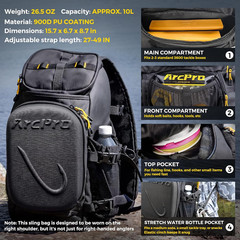 Fishing Sling Pack, EVA Hardshell with Foldable Workstation, Water-Resistant Con