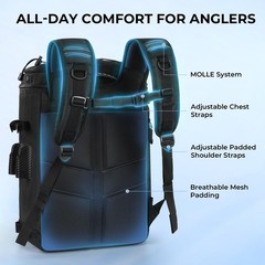 Calamus GearMaster 13.4″ x 17.7″ x 9.8″, Black With (4) 3600 Tackle Boxes