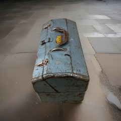 Vintage Walton Grip-Loc Green All Steel Tool or Tackle Box