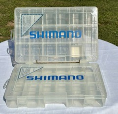 2-Shimano Clear Plastic Fishing Lure Tackle Box 18 Components SHM-360- 18