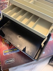 Vintage PLANO #5520 tackle box Made In USA Rare “Black & Tan” Model 13x7x6
