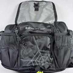 SpiderWire Fishing Tackle Hip Waist Pack Black Multi Pocket Padded Bag