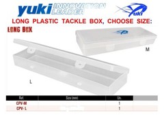 YUKI LONG PLASTIC TACKLE BOX LURE CASE FOR FLOATS LARGE PLUGS SPOONS SPINNERS