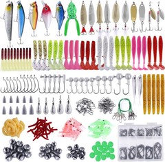PLUSINNO 302Pcs Fishing Lures Kit for Bass Trout, Gifts for Men/Dad