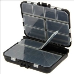 BLACK TACKLE BIT BOX LANYARD CLIP CARP FISHING HOOKS ANGLERS LEAD SHOT BEADS