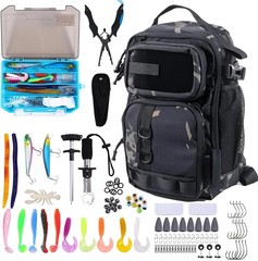 Ample 103PCS Fishing Tackle Backpack: Waterproof Sling Bag for Camping & Hiking