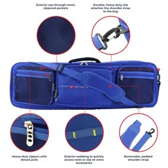 Osage River Fishing Rod Travel Bag with Dividers Large Tackle and Gear Case Blue