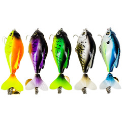 5PCS 9.5cm Topwater Popper Bait with Lifelike Spinner for Bass Fishing