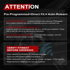 TPMS Sensor Toyota, 315MHz Tire Pressure Monitoring System Sensor Set of 4 | …