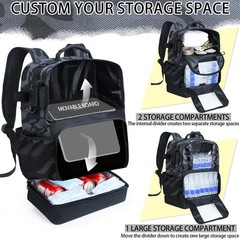 YOLIBON Fishing Tackle Backpack with Cooler,45L Large Tackle Bag with 2 Rod Hold