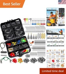187-Piece Fishing Accessories Kit in Portable Tackle Box – Perfect Gift for Men