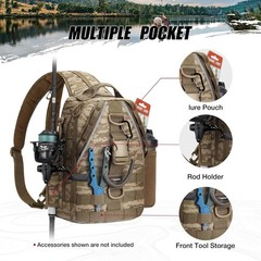 Water-Resistant Fishing Backpack with Rod Holder & Ergonomic Straps – Khaki