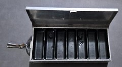 Vtg UMCO Model 10 Double Sided Aluminum Tackle Box Fishing With 14 Slot Inserts