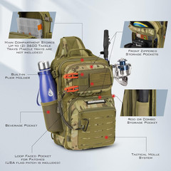 Blowbak Tactical Sling Tackle Bag-Lightweight Fishing Backpack Storge Fishing Ge
