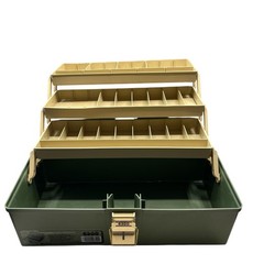 Vintage Plano 6300 Two-Tone Green Plastic 3 Tray Tackle Box