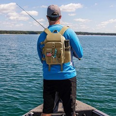 Piscifun Fishing Tackle Backpack, Rod & Gear Holder, Standard, Khaki