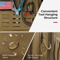 Piscifun Fishing Tackle Backpack, Rod & Gear Holder, Standard, Khaki