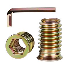 50 PCS 1/4-20 x 10mm Threaded Inserts for Wood Professional Threaded Insert N…