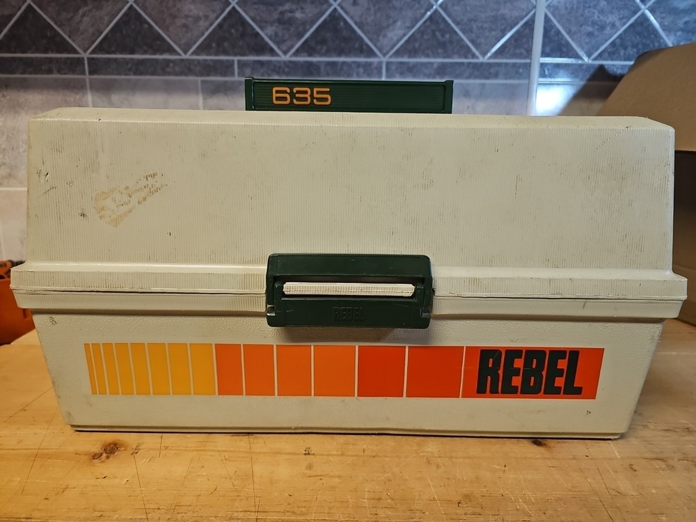 Rebel 635 Tackle Box Vintage Hard Plastic 3 Tray Fishing Box