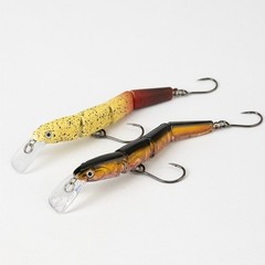 Wobble Minnow Artificial Lure 8.5cm 4 Section with Rattle Beads for Bass