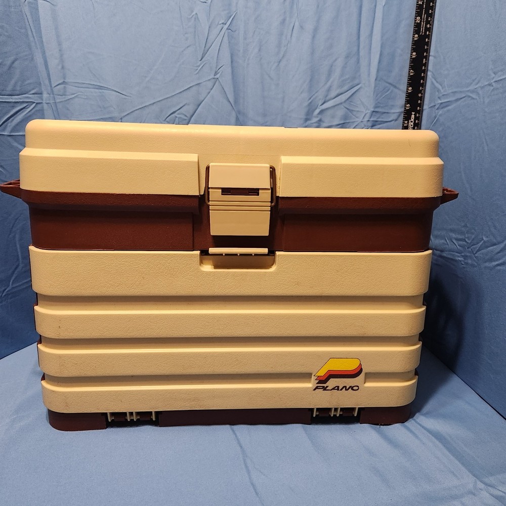 Vintage Plano 758 Large 4 Drawer Tackle Box Tan & Brown Made in USA – NOS