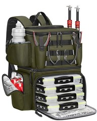 MATEIN Fishing Backpack with 4 Tackle Boxes, Fishing Bag with Rod Holder | 36…