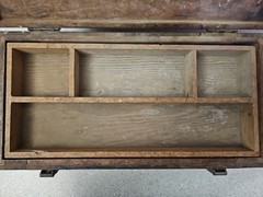 Vintage Tackle Box 17.5×9×8 Hand Made Wood
