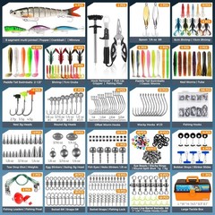 Spacious Fishing Tackle Box 547Pcs Fishing Lures Kit – Water Resistant & Durable