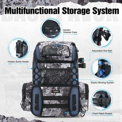 Piscifun Fishing Tackle Backpack with Rod Holders & 4 Tackle Boxes, Waterproo…