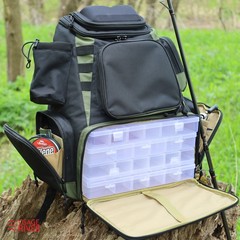 Osage River Ultimate Fishing Backpack Night Fish Light Medium Bag w Tackle Boxes