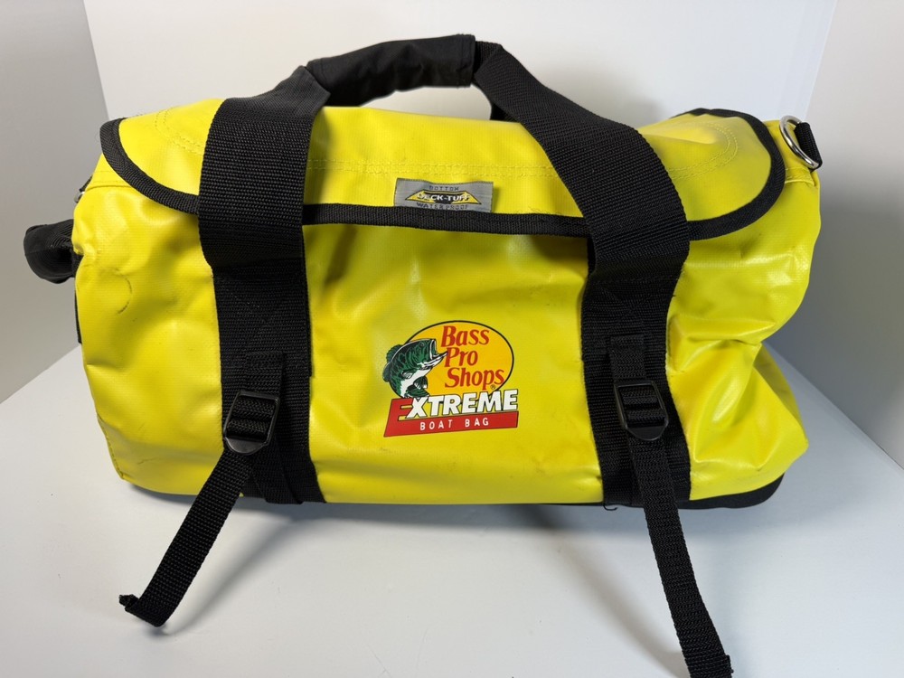 Bass Pro Shops Extreme Boat Bag Duffle Yellow Deck Tuff Waterproof 18x10x10