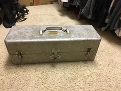 Walton Products aluminum Grip Loc Tackle Tool Box trays cork lined fishing Lot