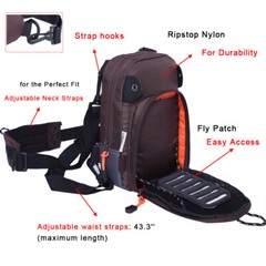 Fly-Fishing Chest Pack Waist Bag Light Weight Adjustable Breathable Back Travel