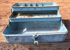 Vintage “My Buddy” Fishing Tackle Box 13″ X 6″ X 6″ 2 Tier See Photos