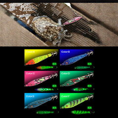 Noctilucent Fishing Bait for Squid Luminous Rubber Composite Jig Hook 80mm 5g