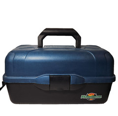 Flambeau Classic Series 3 Tray Fishing Tackle Box Blue Black Dividers Handle USA