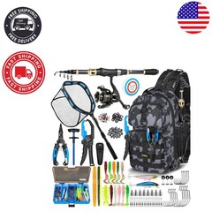 Waterproof Fishing Backpack with Tools, Rod & Net – Ideal for Outdoor Adventures