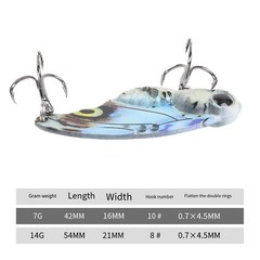 UltraThin Fishing Lure 7g/14g with Strong Treble Hooks and Vibrating Action