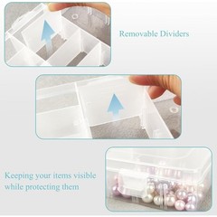 Small Fishing Tackle Box, 12 Clear Plastic Parts Organizer with Adjustable
