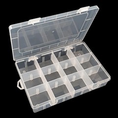 Small Fishing Tackle Box, 12 Clear Plastic Parts Organizer with Adjustable