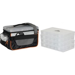 Ozark Trail 3600 Tackle Bag with 4 Trays, Gray, Polyester