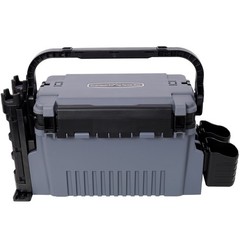 Dual-Layer Tackle Box with Rod Holders & Cup Holders, Large, Gray