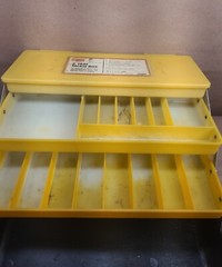 VINTAGE 3 Tray TED WILLIAMS FISHING TACKLE BOX 34452 14″×7″×7 1/2″ Good Cond.