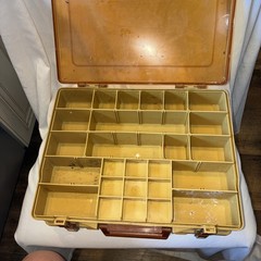 Vintage MAGNUM By PLANO Double Sided Fishing Tackle Box W/ Adjustable Dividers