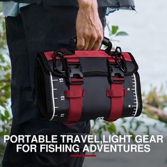 Luxury Fishing Tackle Bag Roll-Up with Drain Holes & Built-in Measuring Scale