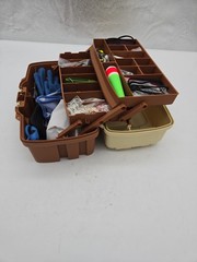 Plano Model PLA000337 2 Tray Tackle Box with Fishing Tackle And Tools