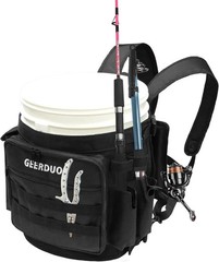 Fishing Bucket Backpack with Rod & Plier Holder and Pockets for Fishing, Hunting